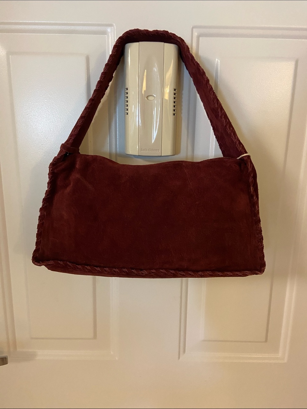 Haute Hippie Wine Suede Braided-Handle Shoulder Bag - Picture 3 of 11
